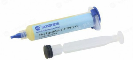 Флюс-гель Sunshine RMA-229-TPF(UV) [10 мл] для бессвинцовой пайки SMD, BGA - аналог Amtech-559. Купить, цены, отзывы, доставка.