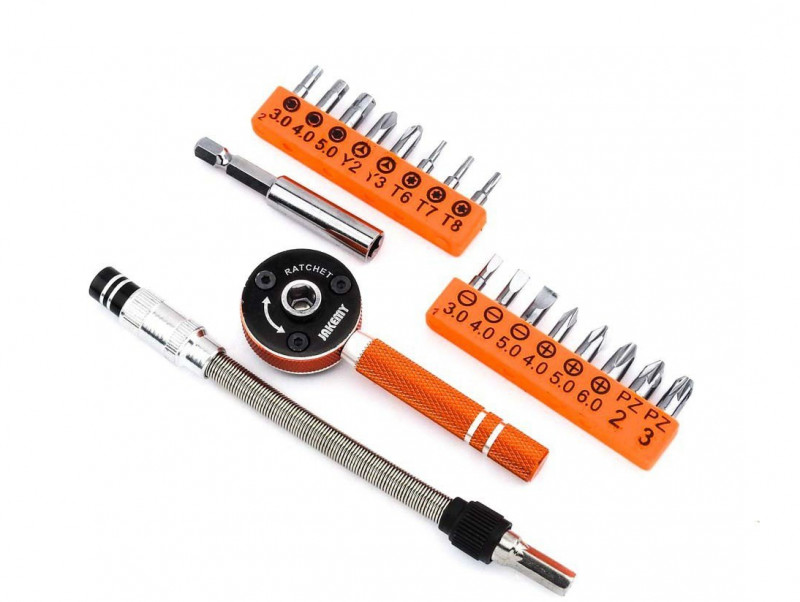 Отвертка-трещотка с набором бит и гибким удлинителем, JM-6119. Купить, цены, отзывы, доставка.