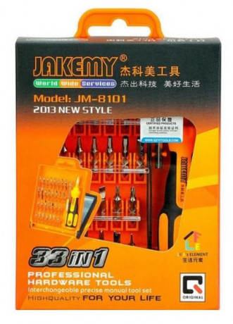 Набор бит с держателем и пинцетом Jakemy JM-8101, 33 предмета в кейсе.. Купить, цены, отзывы, доставка.