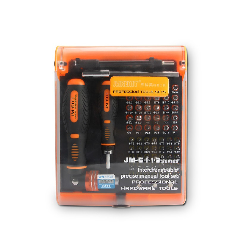 Набор универсальный из отвертки-трещотки с битами JM-6113, 73 предмета в кейсе.. Купить, цены, отзывы, доставка.